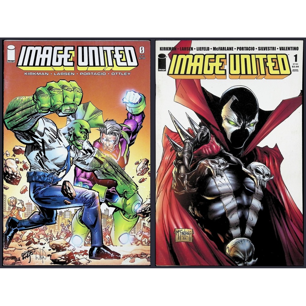 Image United 2X Comic Lot #0 1 2nd Print 1st Omega Spawn Todd Mcfarlane Image